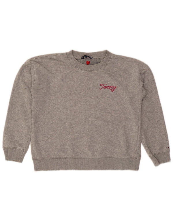 Женский укороченный свитшот оверсайз Tommy Hilfiger UK 10, маленький серый