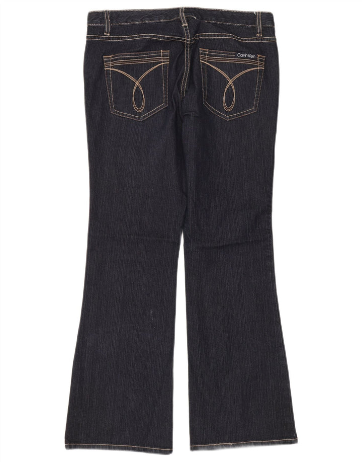 Женские расклешенные джинсы CALVIN KLEIN US 10, средние W32 L30, темно-синие, хлопок