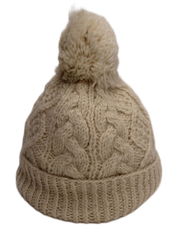 Женская вязаная шапка с помпонами Aran Sweater Market, большая белая шерстяная шапка