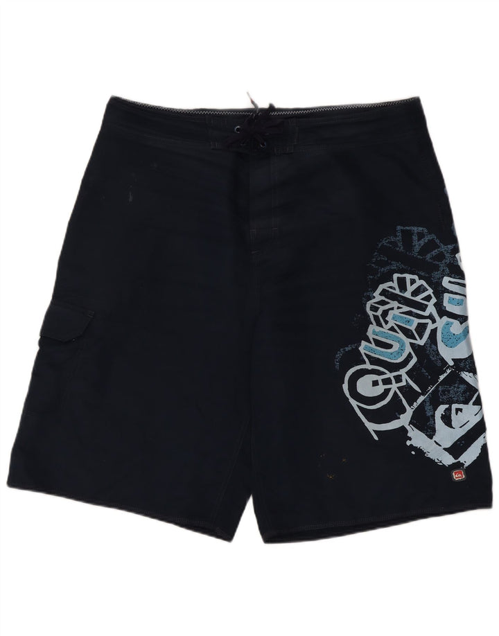 Мужские шорты для плавания Quiksilver с рисунком, большие, темно-синие, полиэстер