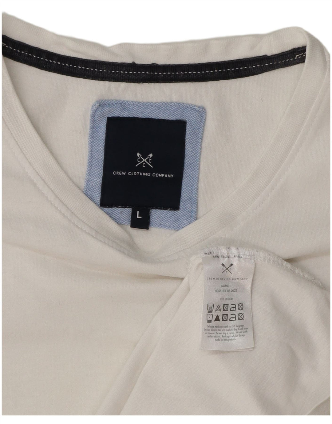 Crew Clothing Мужская футболка большого размера из хлопка белого цвета