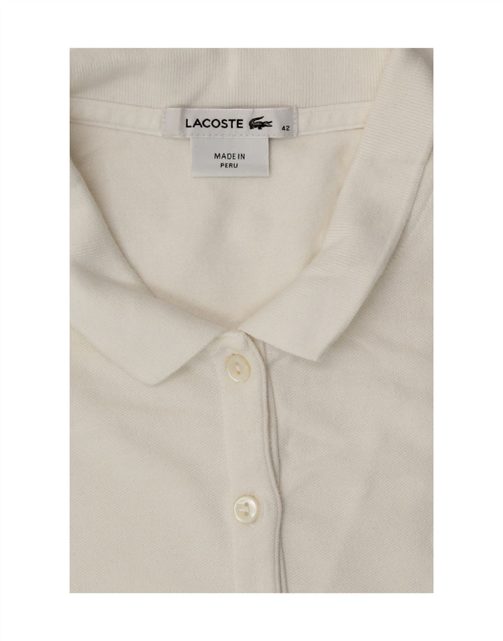 Женская рубашка поло без рукавов Lacoste, размер 42, большая белая