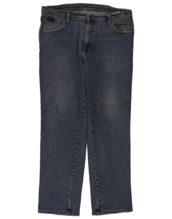 Мужские прямые джинсы Wrangler стандартного кроя W38 L32, синие, хлопок