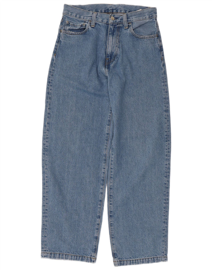 Женские зауженные джинсы с высокой талией CARHARTT W27 L28, синий хлопок