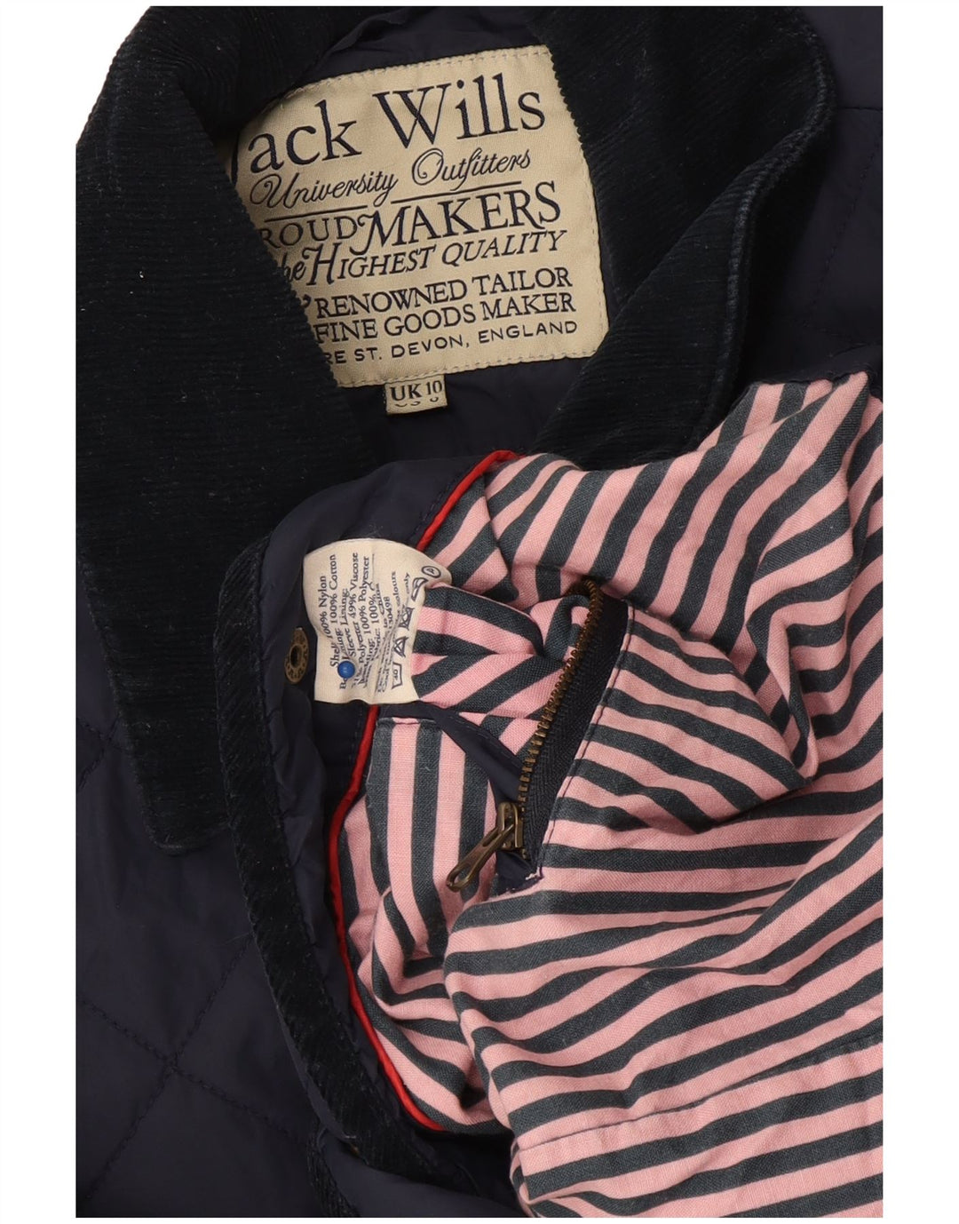 Женская стеганая куртка Jack Wills UK 10, маленькая, темно-синяя, нейлон