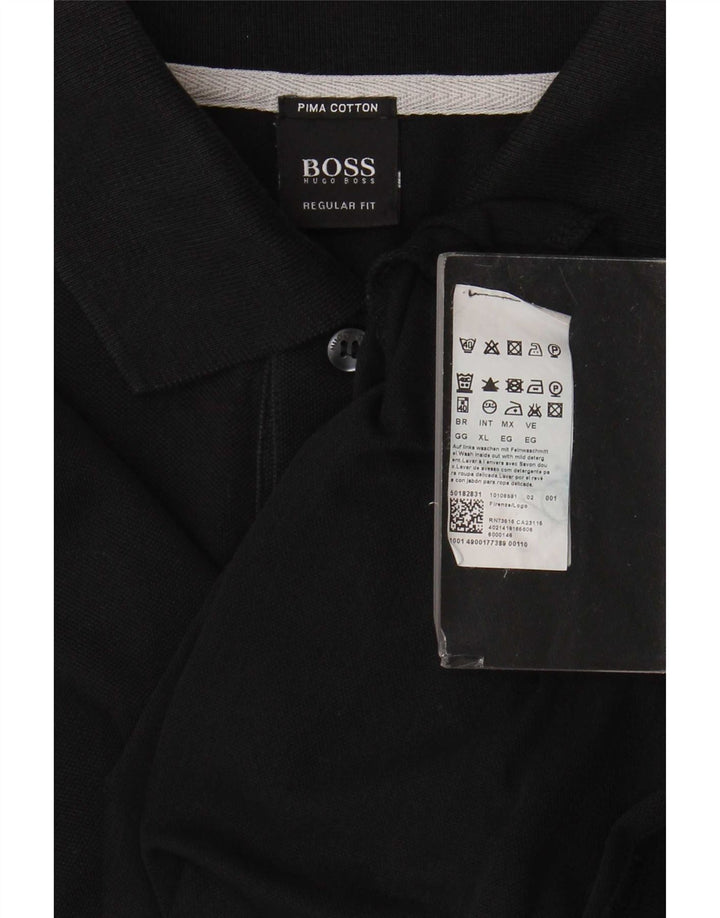 Мужская рубашка-поло стандартного кроя Hugo Boss XL, черный хлопок