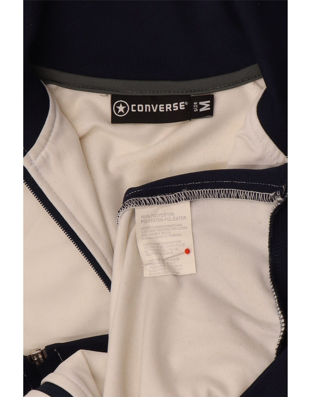 Мужская спортивная куртка с графическим рисунком Converse, средняя белая с цветными блоками