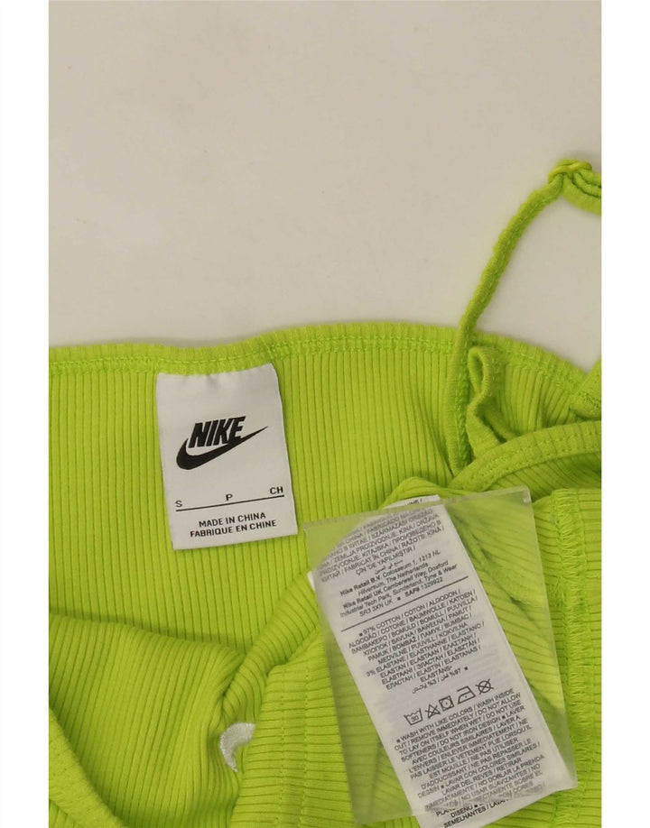 Женский укороченный топ на бретельках Nike UK 8, маленький зеленый хлопок