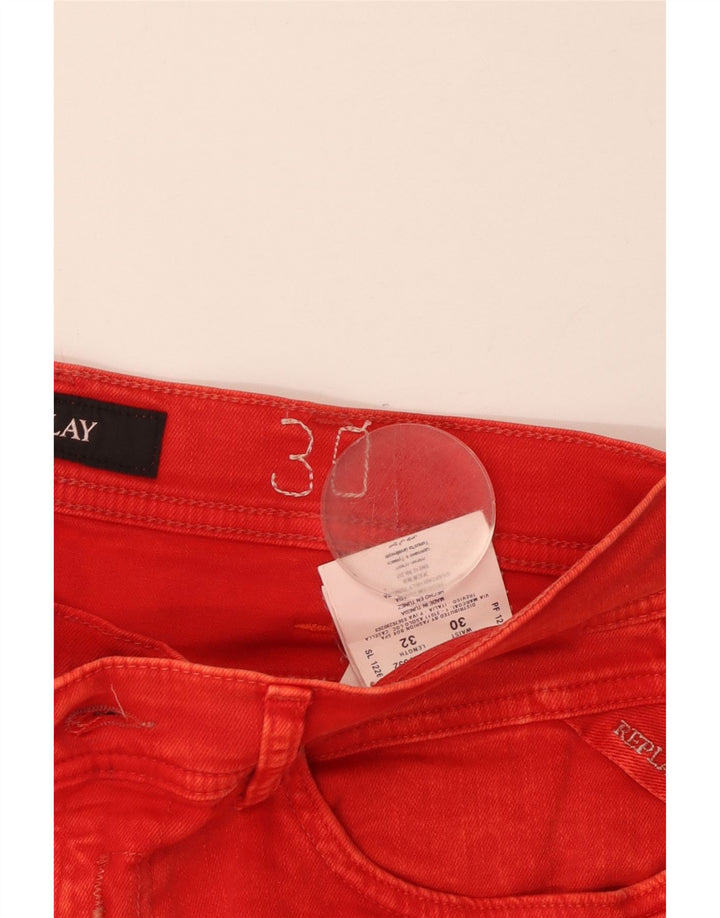 Мужские джинсы скинни REPLAY W30 L32, красный хлопок
