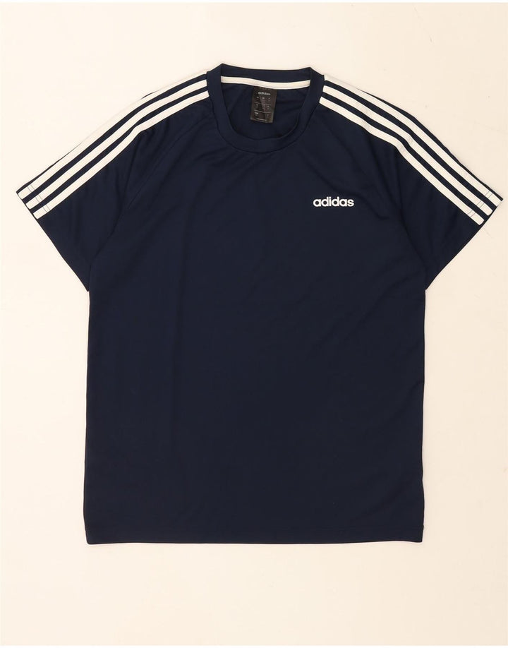 ADIDAS Мужская футболка Climalite Верх среднего размера, темно-синий, полиэстер