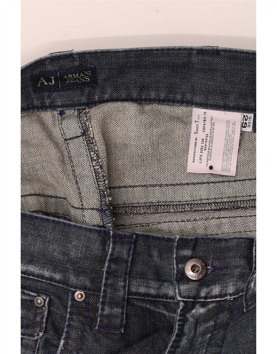 Мужские джинсы Armani Bootcut W29 L30 синие, хлопок