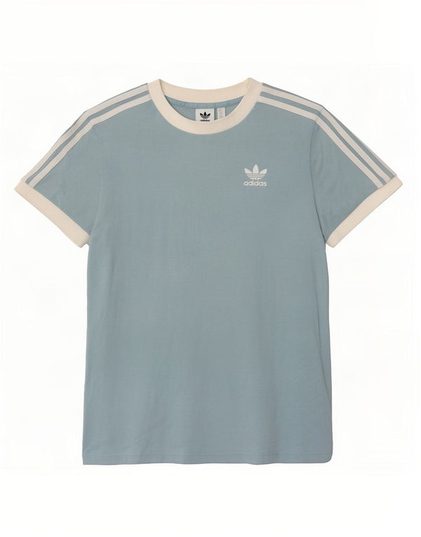 Женская футболка Adidas Top UK 6 XS, синяя, хлопок с цветными блоками