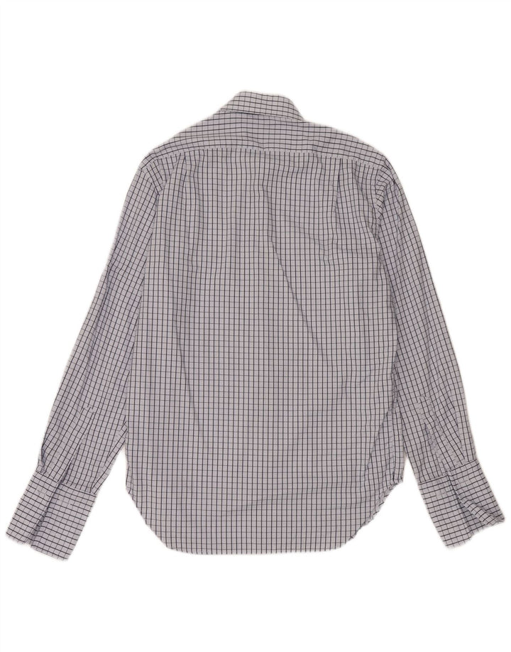 Мужская деловая рубашка Massimo Dutti, размер 41, 16, большая синяя клетка, хлопок