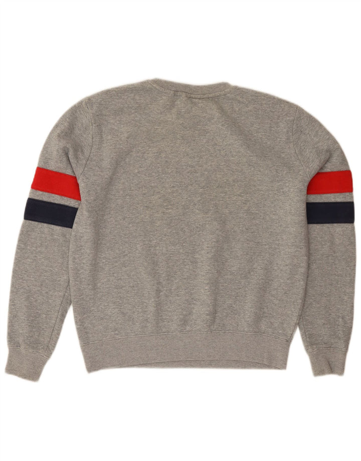 Женский свитер FILA с графическим рисунком UK 14, средний серый цвет с цветными блоками