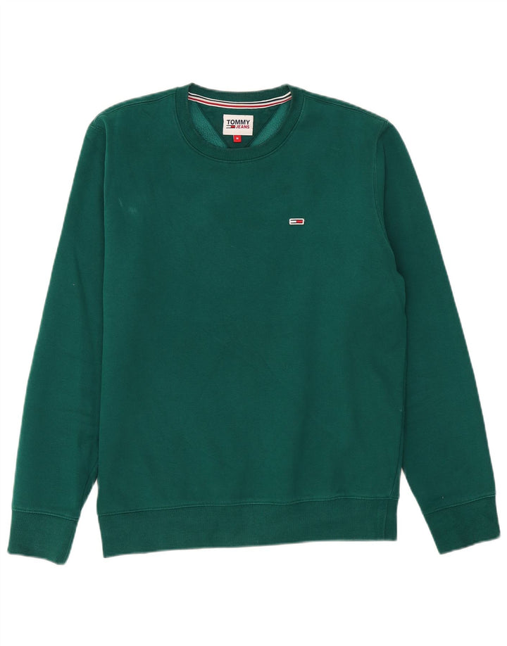 Мужской свитшот Tommy Hilfiger, хлопковый джемпер среднего зеленого цвета