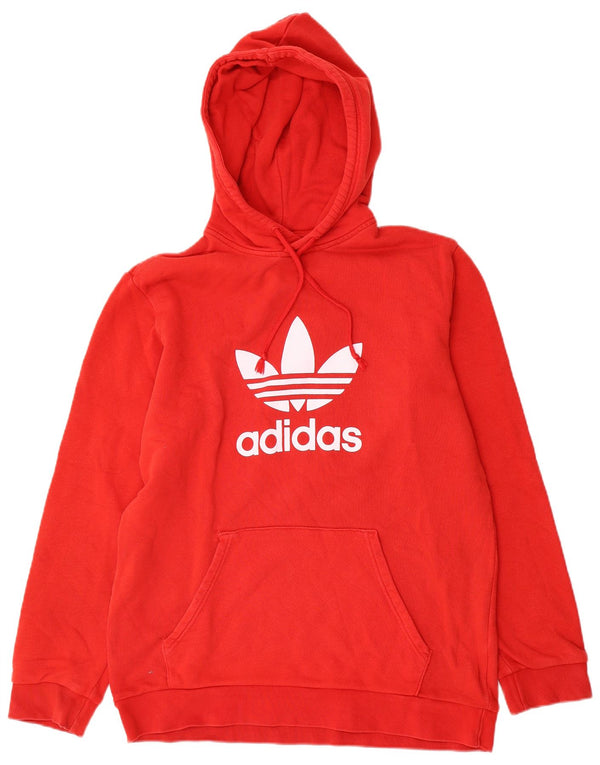 Мужской джемпер с капюшоном Adidas с рисунком, средний красный, хлопок