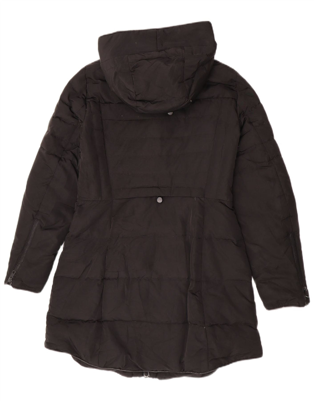 Женское пуховое пальто с капюшоном Zara UK 14, средний черный