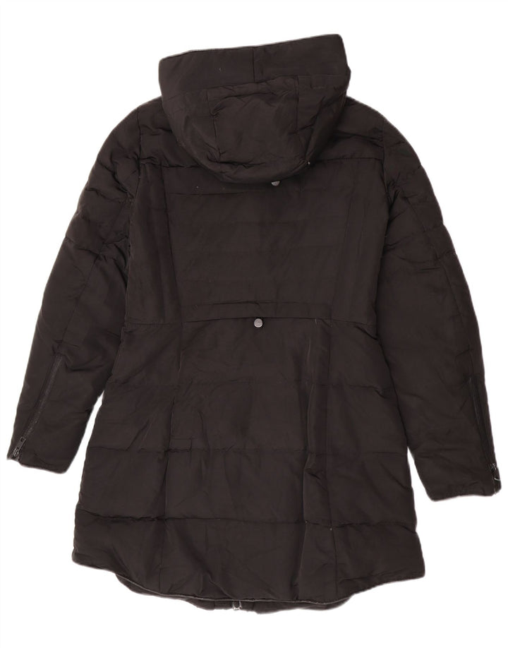 Женское пуховое пальто с капюшоном Zara UK 14, средний черный