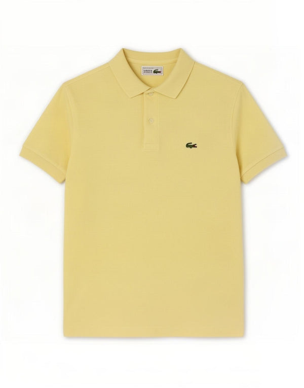 Мужская рубашка-поло Lacoste, размер 4, средний желтый хлопок, хлопок