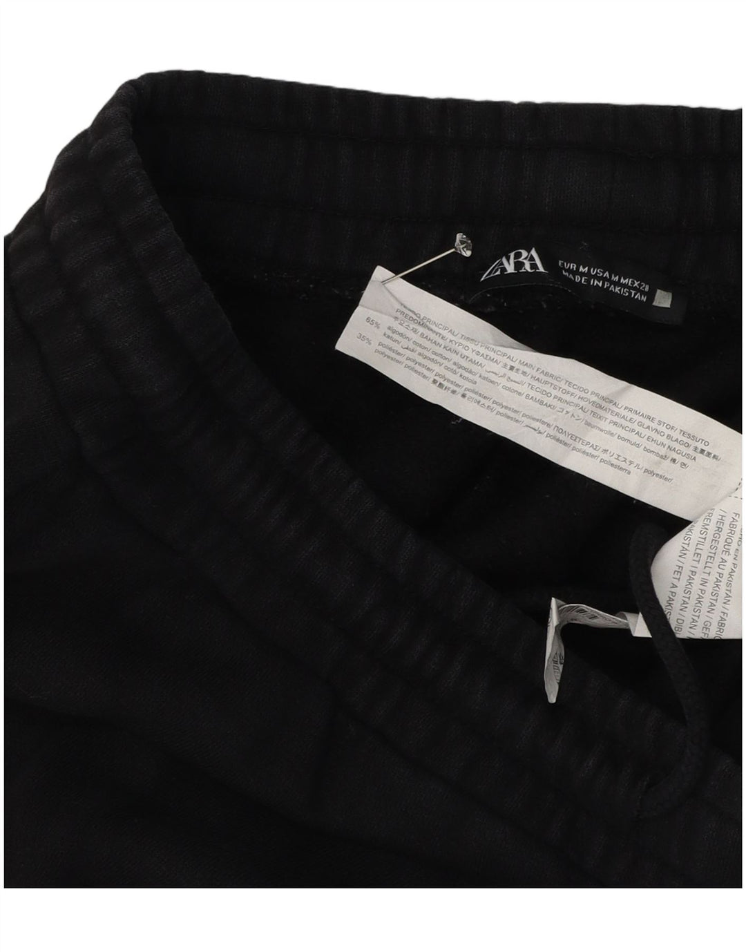 Мужские спортивные брюки Zara, джоггеры, средний черный, хлопок