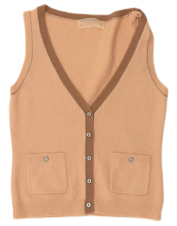 Женский укороченный кардиган без рукавов SCHUMACHER UK 14, большой розовый, шерсть