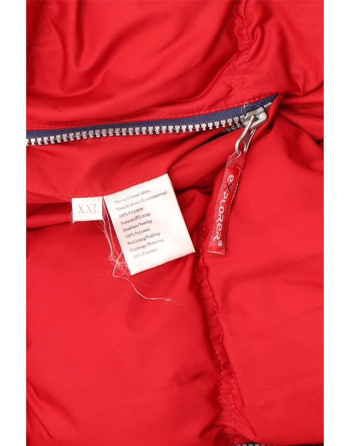 Мужская двусторонняя стеганая куртка Explorer UK 44 2XL Красный полиэстер