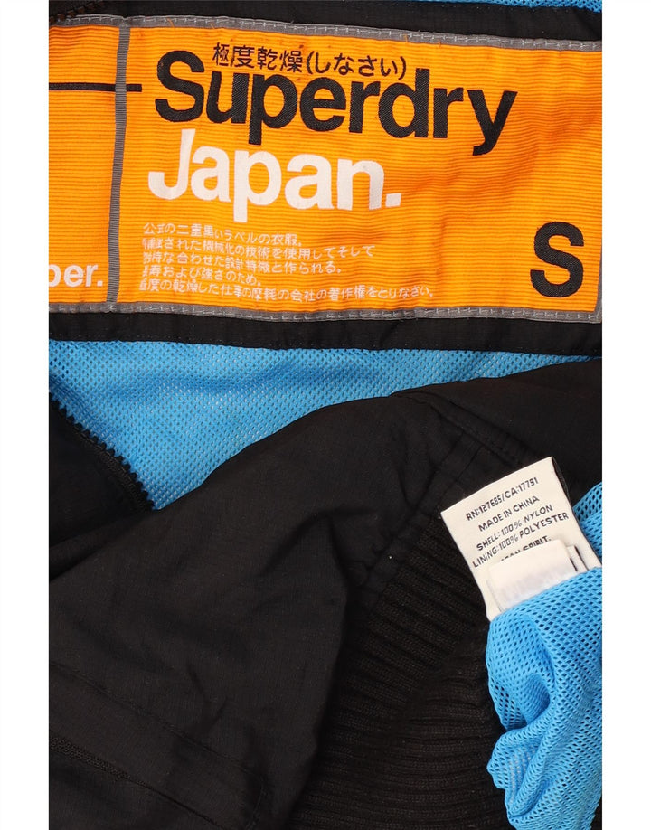 Женский бомбер Superdry с графическим рисунком UK 10, маленький, черный нейлон
