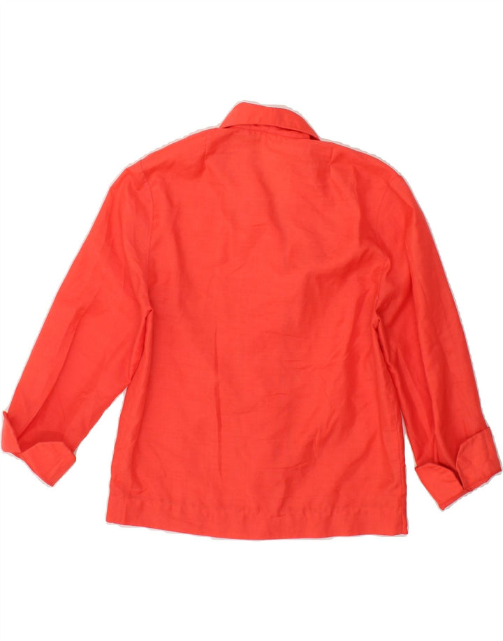 VINTAGE Womens 3/4 Sleeve Shirt UK 12 Medium Red Polyester Vintage Vintage and Second-Hand Vintage from Messina Hembry 