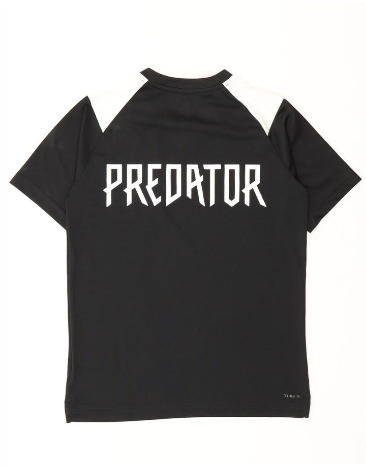 Футболка Adidas с рисунком Predator для мальчиков, топ 11–12 лет, средний черный