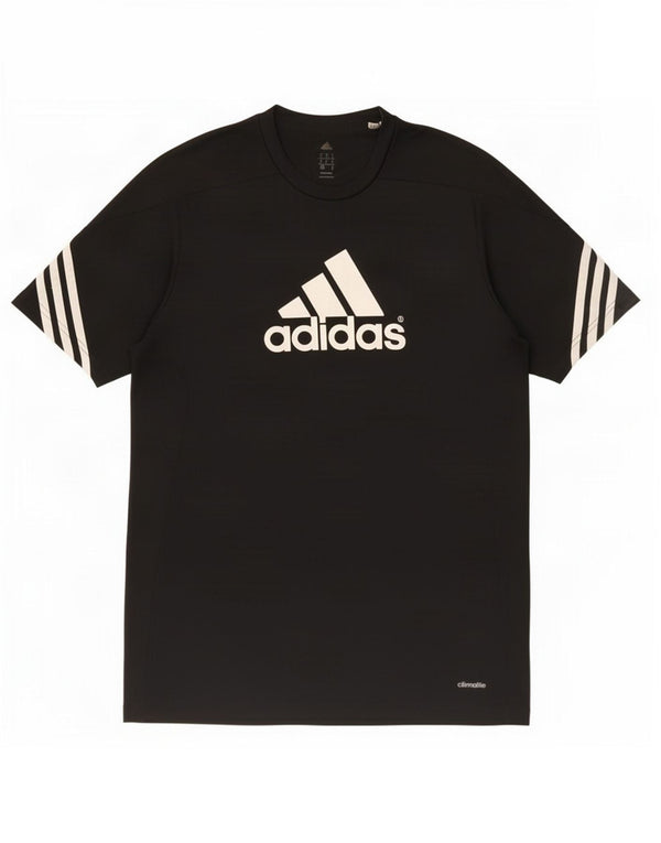 Мужская футболка Adidas Climalite с графикой, средний черный полиэстер