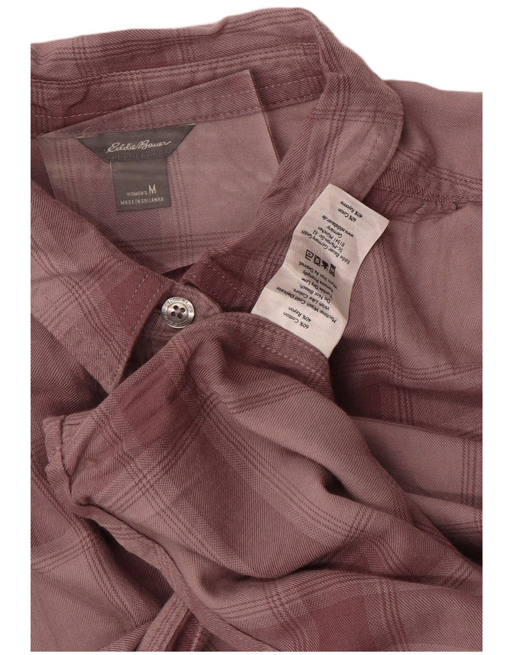 Женская фланелевая рубашка-пуловер EDDIE BAUER UK 14, средний бордовый в клетку
