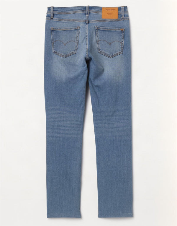 Мужские потертые джинсы скинни Jack & Jones Liam W33 L29, синий хлопок