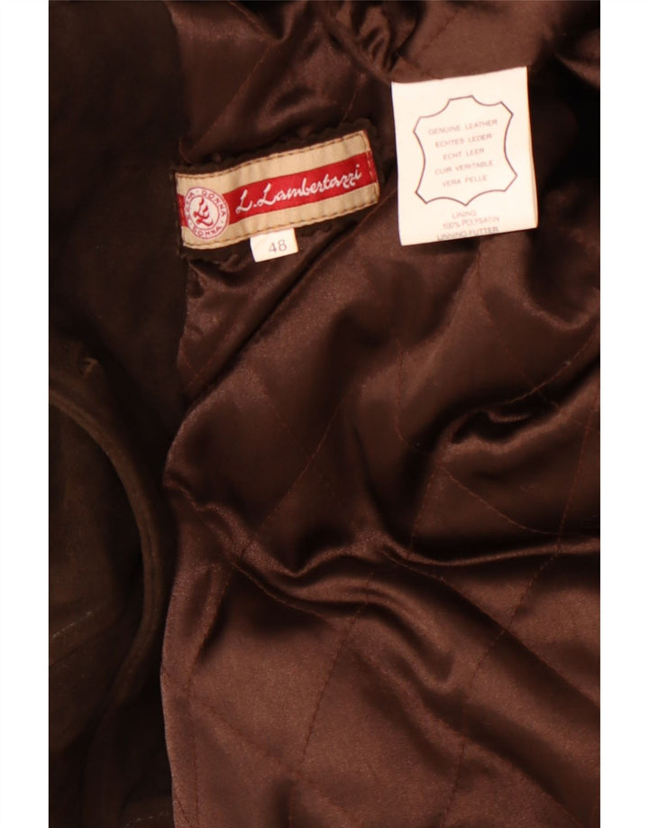 L.Lambertazzi Женское замшевое пальто IT 48 XL Коричневое кожаное