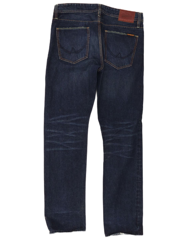Мужские прямые джинсы Superdry W34 L32 темно-синие, хлопок