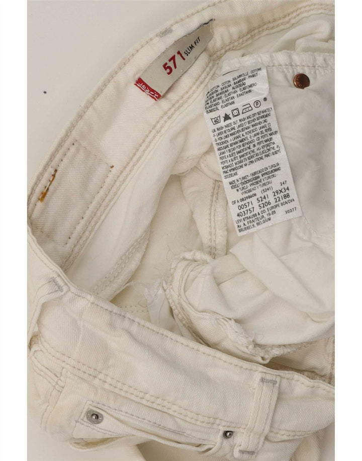 Женские джинсы Levi's 571 Slim W29 L29, белый хлопок
