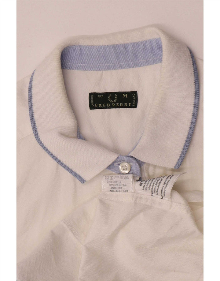 Женская рубашка стандартного кроя с коротким рукавом Fred Perry UK 12, средний белый хлопок