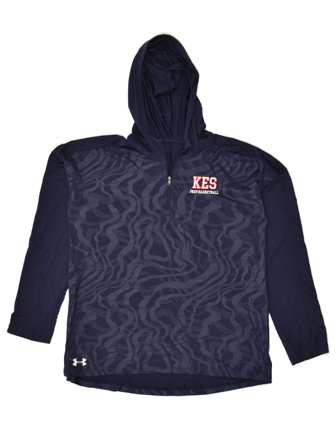 UNDER ARMOUR Mens Abstract Pattern Hoodie Jumper Medium Navy Blue | Vintage Under Armour | Thrift | Second-Hand Under Armour | Used Clothing | Messina Hembry 