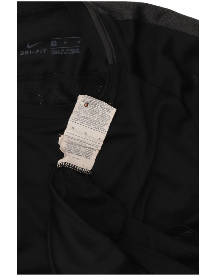 Мужская футболка Nike Dri Fit, средний черный полиэстер с цветными блоками