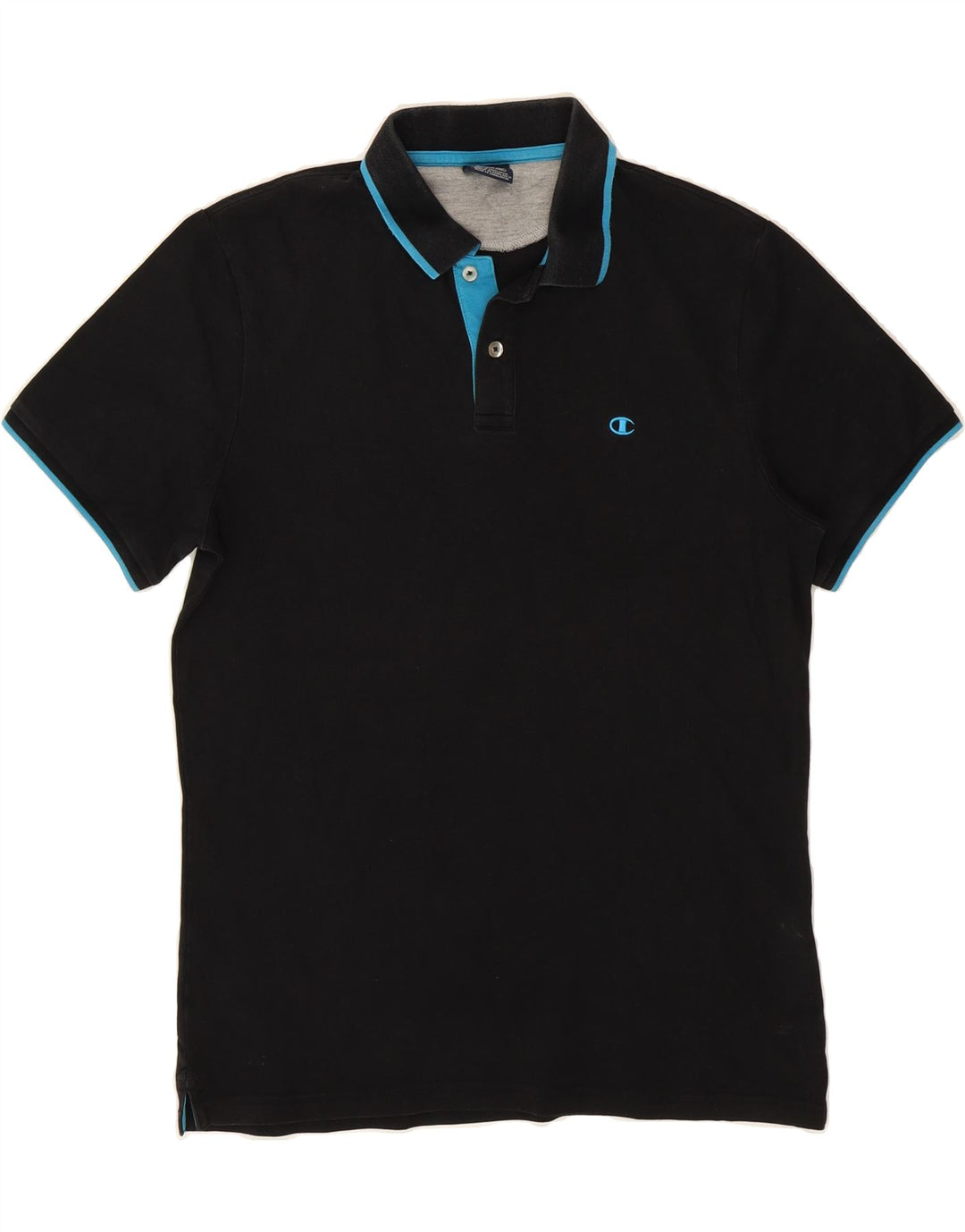 CHAMPION Mens Polo Shirt XL Black Cotton Vintage Champion and Second-Hand Champion from Messina Hembry 