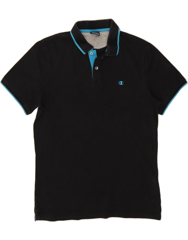 CHAMPION Mens Polo Shirt XL Black Cotton Vintage Champion and Second-Hand Champion from Messina Hembry 