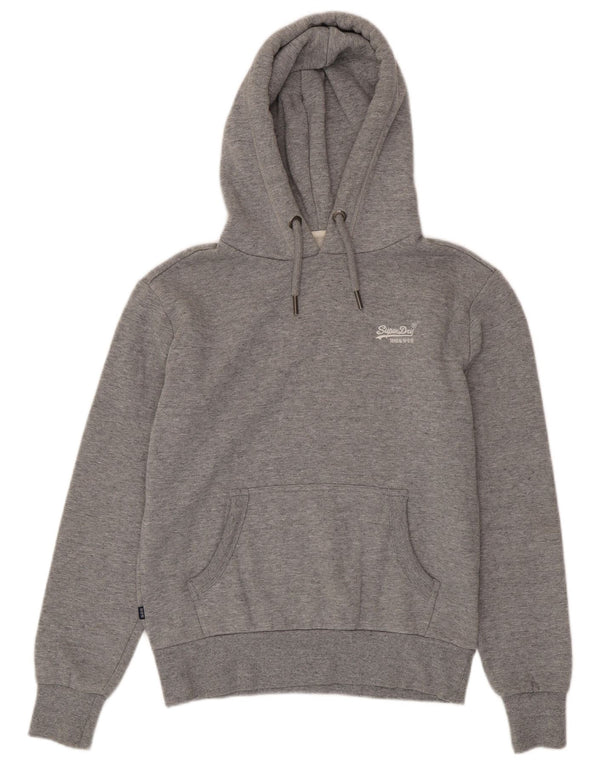 Мужской джемпер с капюшоном Superdry, маленький серый хлопок с крапинками