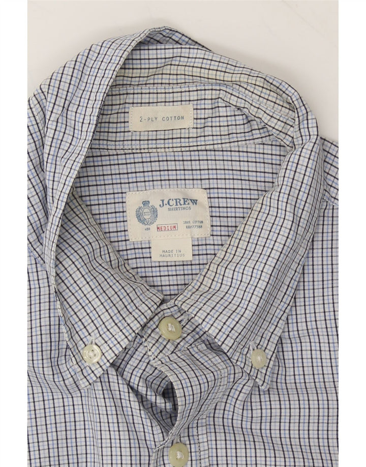 J. CREW Mens Short Sleeve Shirt Medium Blue Check Cotton Vintage J. Crew and Second-Hand J. Crew from Messina Hembry 