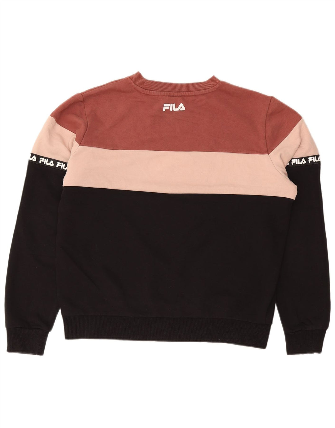 Женский джемпер с рисунком FILA UK 14, средний черный, с цветными блоками