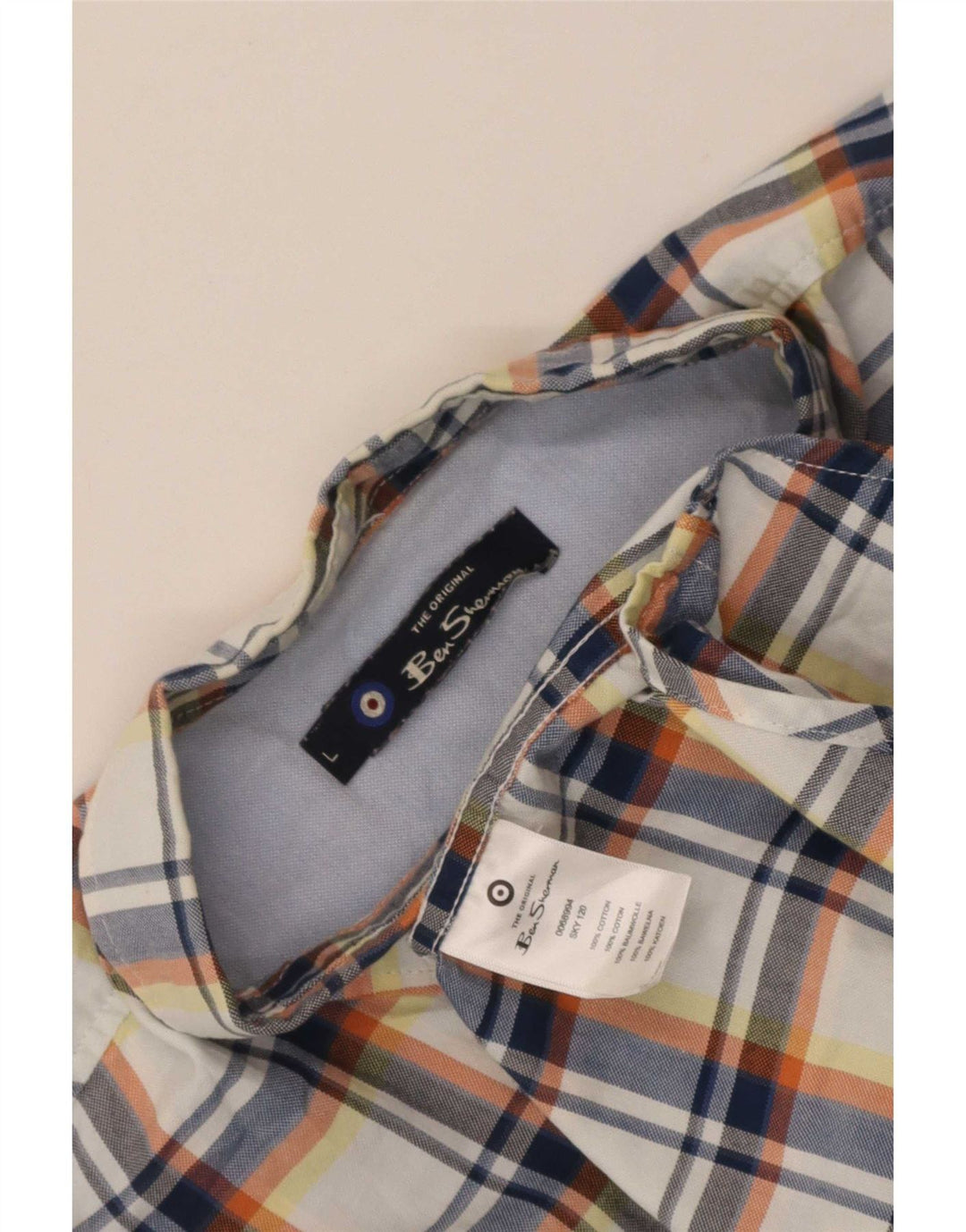 Мужская рубашка с коротким рукавом Ben Sherman, большая синяя клетка, хлопок