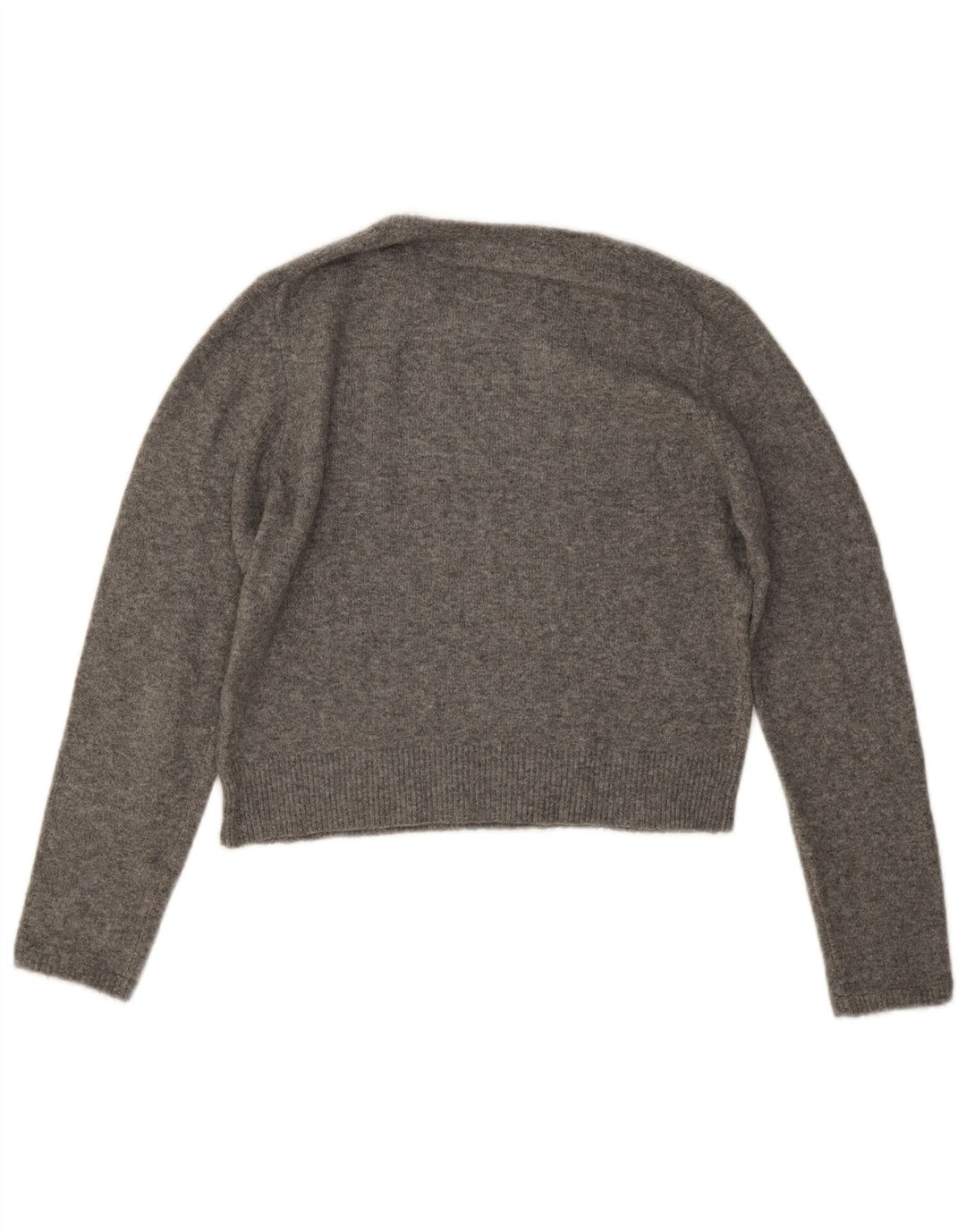Женский укороченный джемпер с круглым вырезом Zara UK 14, средний серый цвет