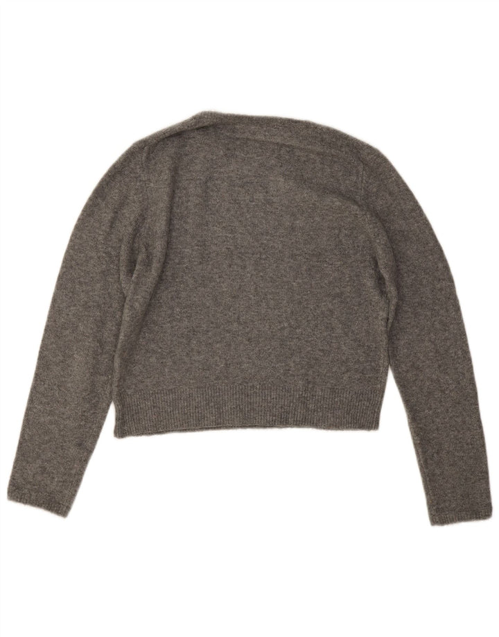 Женский укороченный джемпер с круглым вырезом Zara UK 14, средний серый цвет