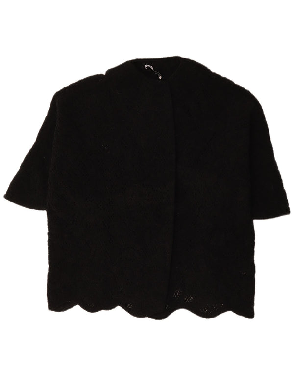 Женский пиджак оверсайз с короткими рукавами Zara UK 14, средний черный