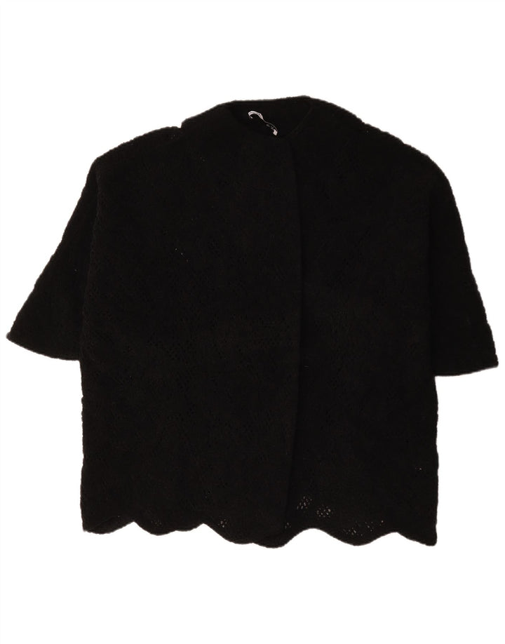 Женский пиджак оверсайз с короткими рукавами Zara UK 14, средний черный