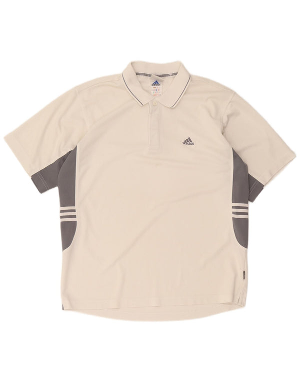 Мужская рубашка-поло Adidas Climalite UK 40/42, средний белый цветной блок