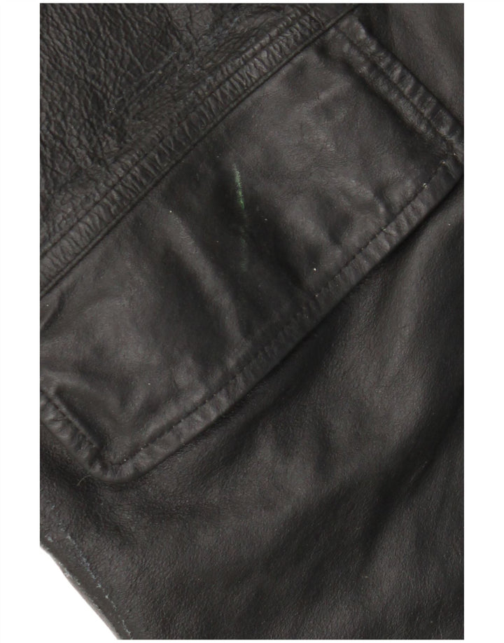 Мужская кожаная куртка VINTAGE IT 54 2XL черная кожа